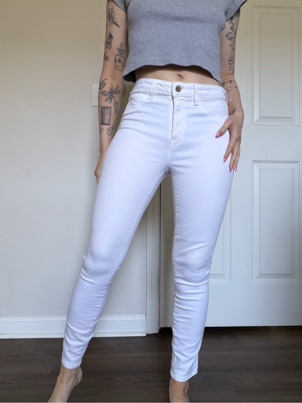 L'AGENCE White High-Rise Skinny Jeans 27